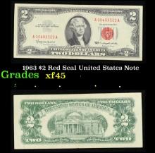 1963 $2 Red Seal United States Note Grades xf+