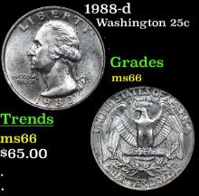1988-d Washington Quarter 25c Grades GEM+ Unc