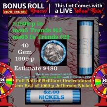 CRAZY Nickel Wheel Buy THIS 1999-p solid  BU Jefferson 5c roll & get 1-5 BU rolls FREE WOW
