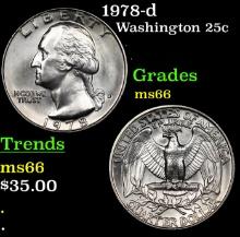 1978-d Washington Quarter 25c Grades GEM+ Unc