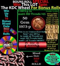 INSANITY The CRAZY Penny Wheel 1000s won so far, WIN this 1973-p BU RED roll get 1-10 FREE