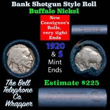 Buffalo Nickel Shotgun Roll in Old Bank Style 'Bell Telephone' Wrapper 1920 & s Mint Ends