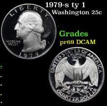 Proof 1979-s ty 1 Washington Quarter 25c Grades GEM++ Proof Deep Cameo