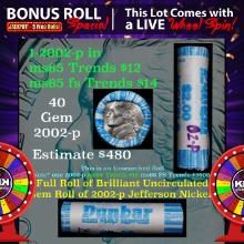 INSANITY The CRAZY Nickel Wheel 1000s won so far, WIN this 2002-p BU  roll get 1-5 FREE