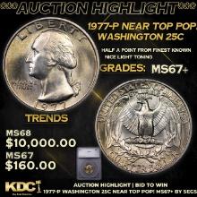 ***Auction Highlight*** 1977-p Washington Quarter Near Top Pop! 25c Graded ms67+ By SEGS (fc)