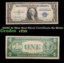 1935G $1 Blue Seal Silver Certificate Grades vf++ Motto