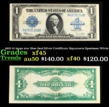 1923 $1 large size Blue Seal Silver Certificate Grades xf+ Signatures Speelman/White
