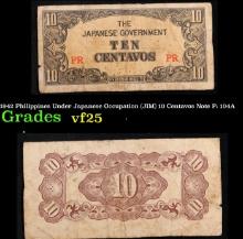 1942 Philippines Under Japanese Occupation (JIM) 10 Centavos Note P: 104A Grades vf+