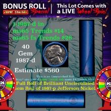 INSANITY The CRAZY Nickel Wheel 1000s won so far, WIN this 1987-d BU  roll get 1-5 FREE