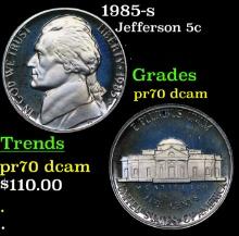 Proof 1985-s Jefferson Nickel 5c Graded pr70 dcam By SEGS