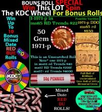1-10 FREE BU RED Penny rolls with win of this 1971-p SOLID RED BU Lincoln 1c roll incredibly FUN whe