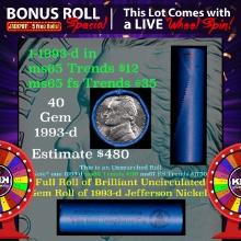 CRAZY Nickel Wheel Buy THIS 1993-d solid  BU Jefferson 5c roll & get 1-5 BU rolls FREE WOW