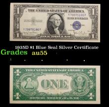 1935D $1 Blue Seal Silver Certificate Grades Choice AU