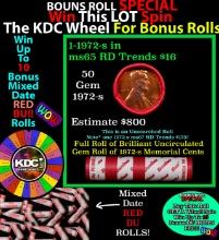 INSANITY The CRAZY Penny Wheel 1000s won so far, WIN this 1972-s BU RED roll get 1-10 FREE