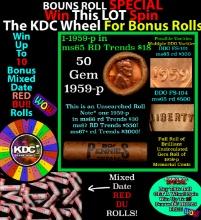CRAZY Penny Wheel Buy THIS 1954-p solid Red BU Lincoln 1c roll & get 1-10 BU Red rolls FREE WOW