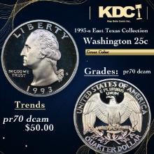 Proof 1993-s Washington Quarter East Texas Collection 25c Graded pr70 dcam By SEGS