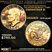 Proof ***Auction Highlight*** 1972-s Silver Eisenhower Dollar Steve Martin Collection Colorfully Ton