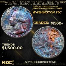 ***Auction Highlight*** 1976-s silver Washington Quarter Steve Martin Collection Colorfully Toned 25