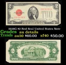1928G $2 Red Seal United States Note Grades AU Details