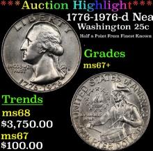 ***Auction Highlight*** 1776-1976-d Washington Quarter Near Top Pop! 25c Graded ms67+ BY SEGS (fc)