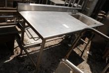 Stainless 30"x72" Table with Sink and 5" Backsplash