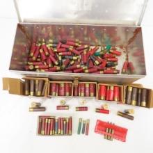 Assorted .410, 12 GA  & Other shells in metal case