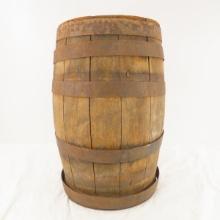 Old barrel with loose staves and bands