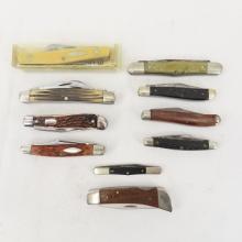 10 Pocket Knives- Schrade, Camillus, Bartlett