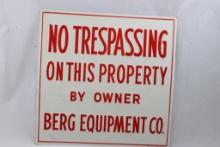 No Trespassing Metal Sign Berg Equipment