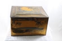1920's Globe Soap Company Tin Box Island Themed