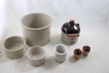 Red Wing & Other Stoneware Crocks, Jug, Shakers
