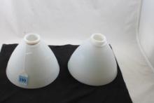 2 Milk Glass Tochiere Lamp Shade Diffusers