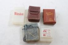 5 Vintage Cigarette Cases Leather, Plastic Plus