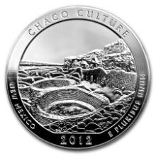 2012 satin finish U.S. 5oz silver Chaco Culture National Park America the Beautiful quarter