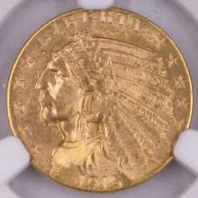 Certified 1915 U.S. $2 1/2 Indian head gold coin