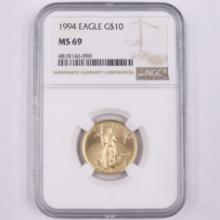 Certified 1994 U.S. $10 1/4oz American Eagle gold coin