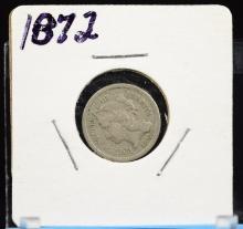 1872 Three Cent Nickel VF