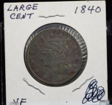 1840 Large Cent VF