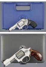 Two Smith & Wesson Airlite Double Action Revolvers with Cases