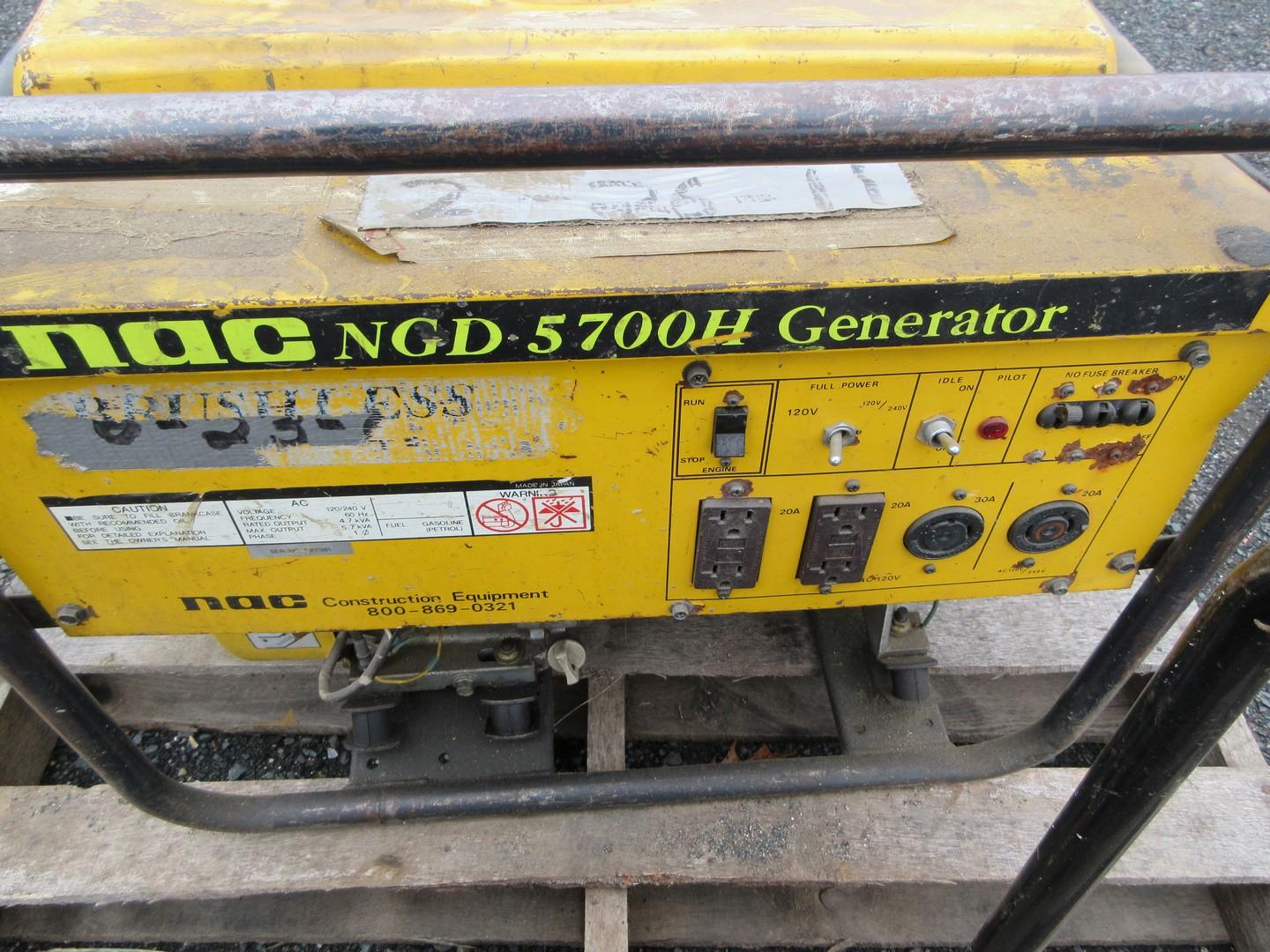 (1) NAC NGD5700H Portable Generator