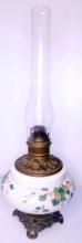 Antique Kerosene Hand-painted Table Lamp, No Shipping