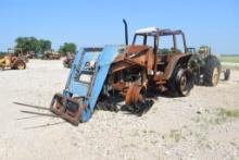 FORD 7840 4WD W/ LDR BUCKET BURNT SALVAGE