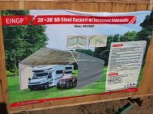 EINGP 20ft x 30ft all steel carport w/enclosed side walls