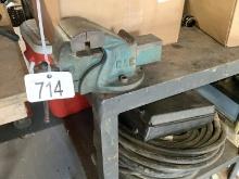 Steel Work Bench on Casters With Vise