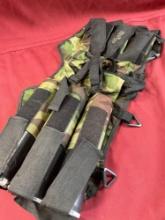 Paintball camouflage tube pouch belt with three tubs