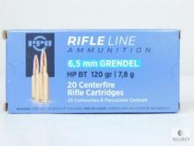 20 Rounds PPU Rifle Line 6.5 Grendel 120 Grain HP BT