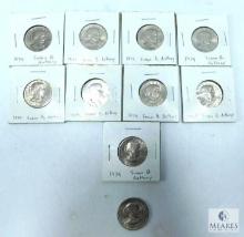 10 Susan B Anthony Dollars - Mixed Date and Mint