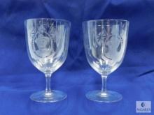 1900 Baden-Powell Wine Glass Pair