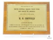 A Lifetime Trustee H. H. Coffield of South Central Region Trust Fund Boy Scouts of America Wooden
