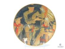 1936 Boy Scouts of America Calendar - "The Campfire Story" - Norman Rockwell - Ceramic Plate